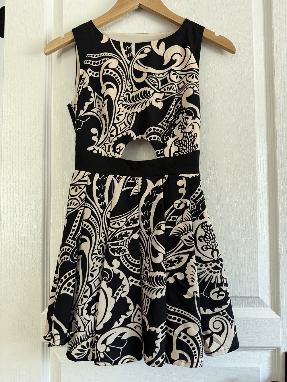 Asos Petite Black and White Patterned Dress